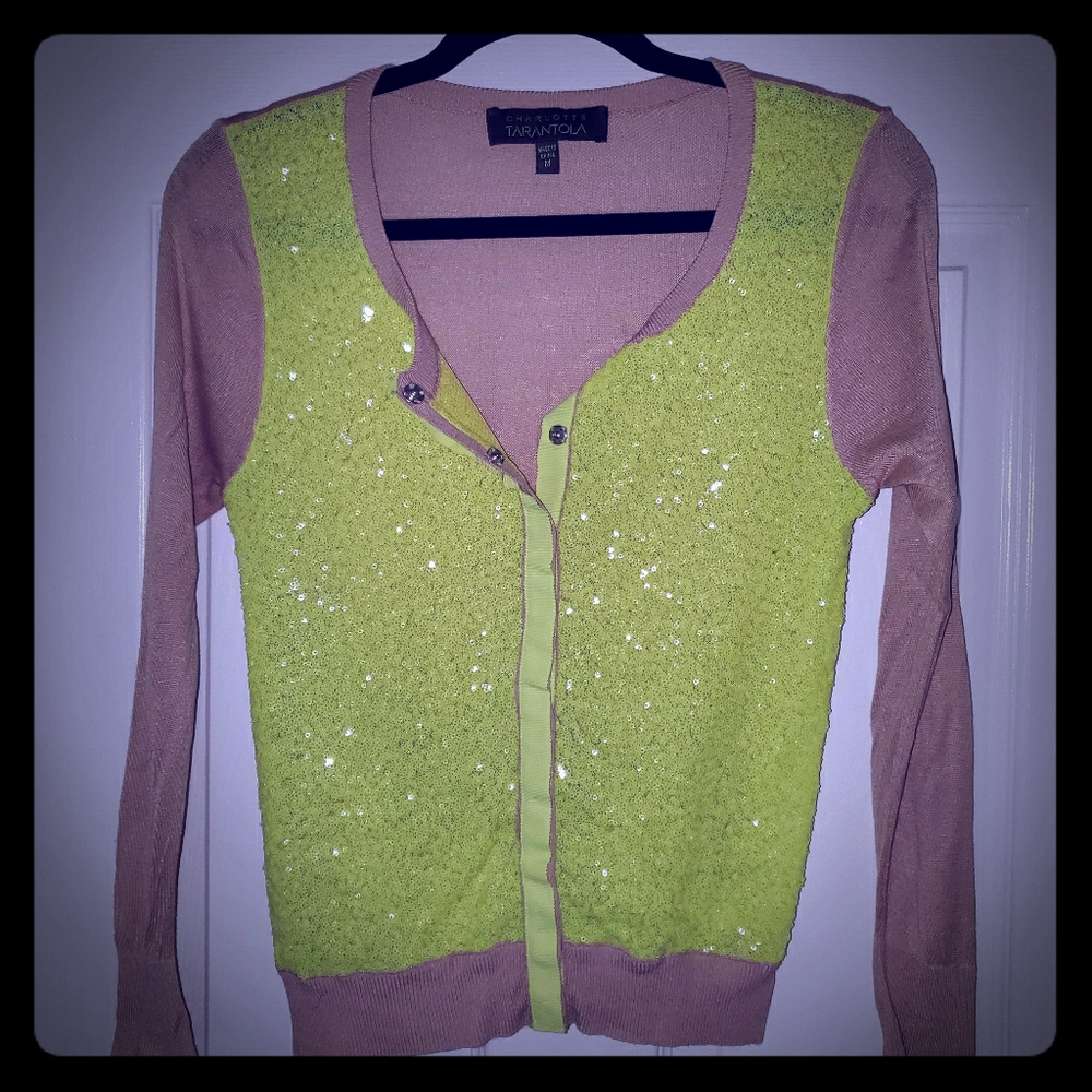 Sharlotte Tarantola sequin top light cardigan